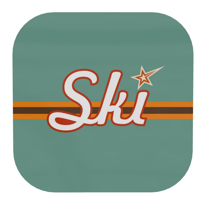 Coaster Set, Ski Themed, SKI, PISTE, Retro