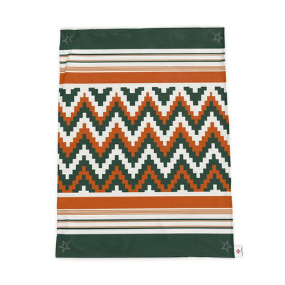 Throw Blanket, Retro Ski, Green and Orange, Shooting Stars, Double Sided