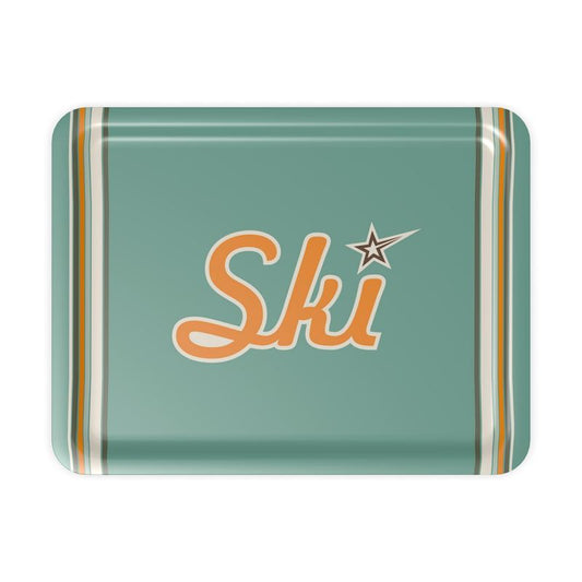 Serving Tray, Retro-Ski, Green and Gold