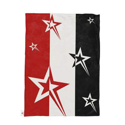 Throw Blanket, Ski Themed, Black and Orange, Retro, PISTE