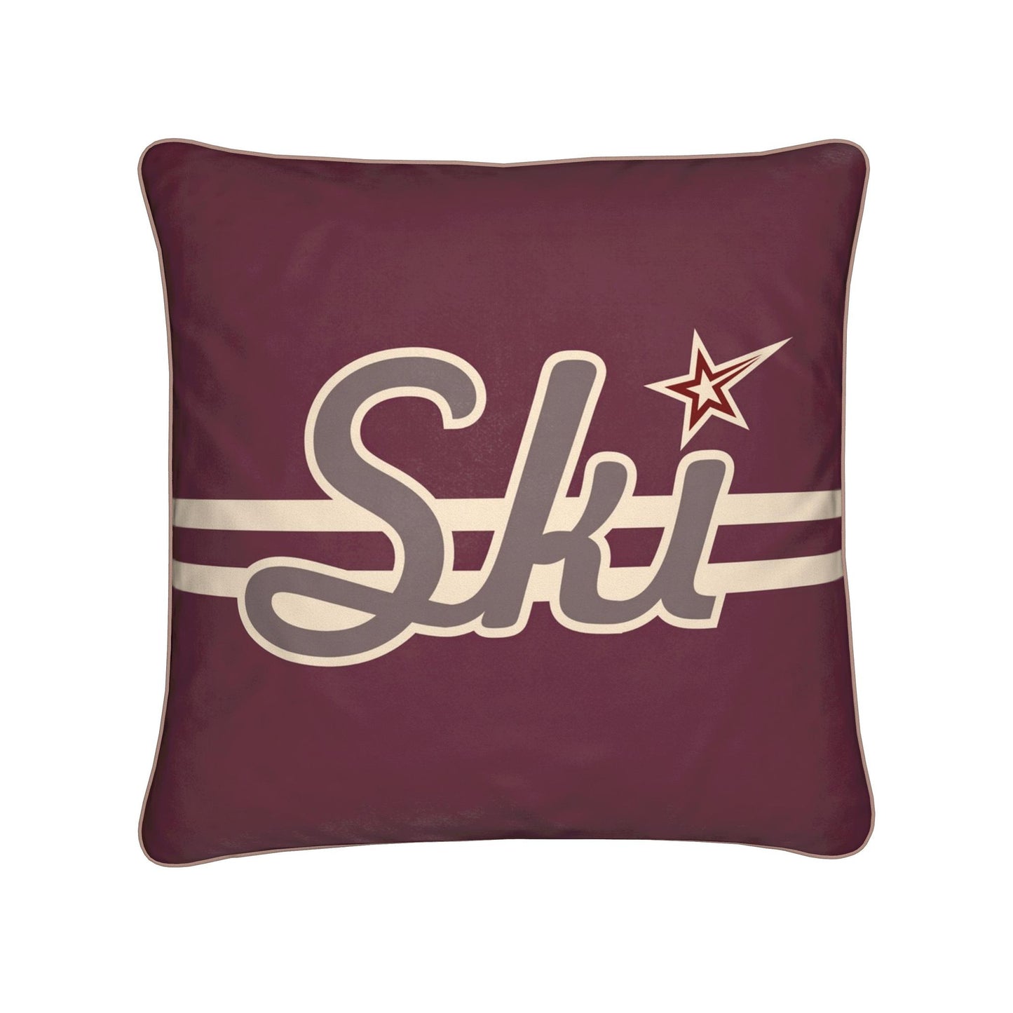 Ski Cushion, Burgundy, Soft Velvet