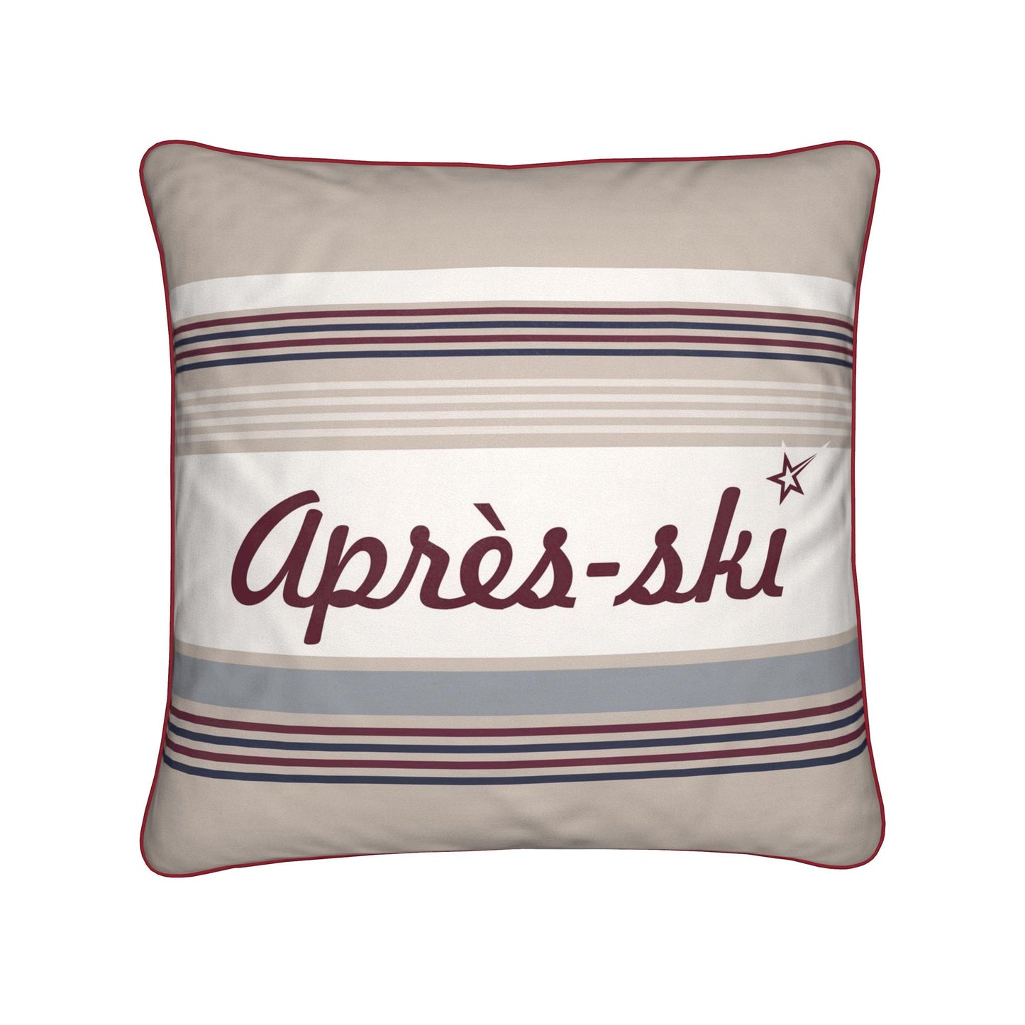 Beige and Burgundy Apres ski Chalet Cushions