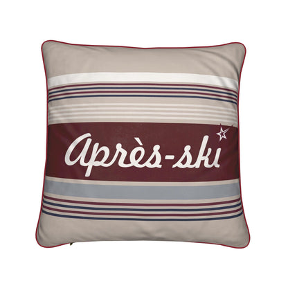 Beige and Burgundy Apres ski Chalet Cushions
