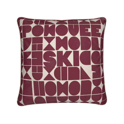 SKI CLUB, Burgundy and Rose Soft Velvet Cushion