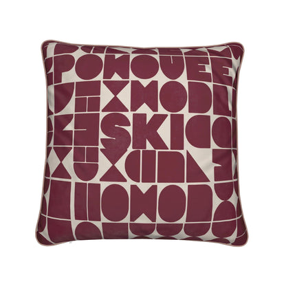 SKI CLUB, Burgundy and Rose Soft Velvet Cushion