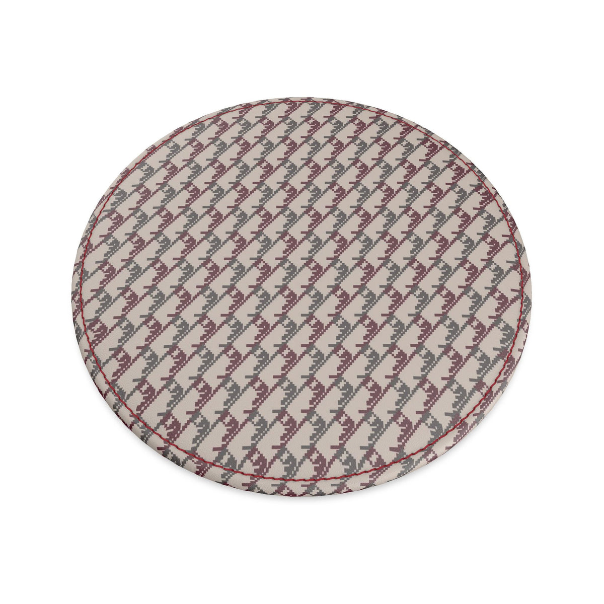 Après‑bar Coaster, Burgundy Leather, Ski Themed