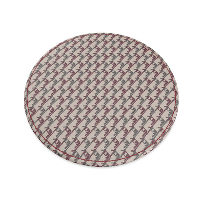 Après‑bar Coaster, Burgundy Leather, Ski Themed