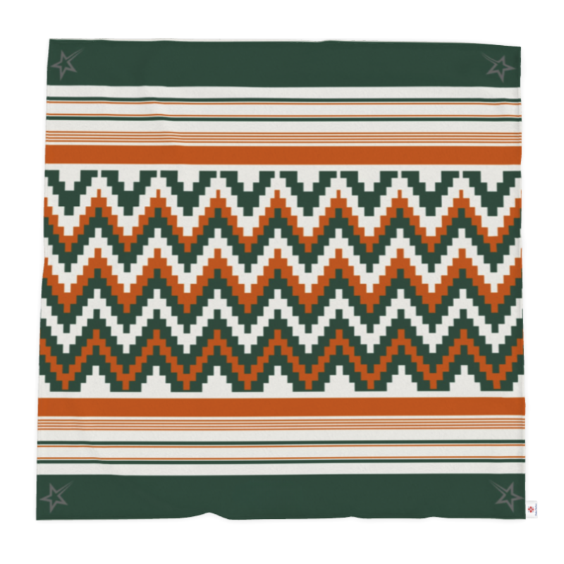 Throw Blanket, Retro Ski, Green and Orange, Shooting Stars, Double Sided