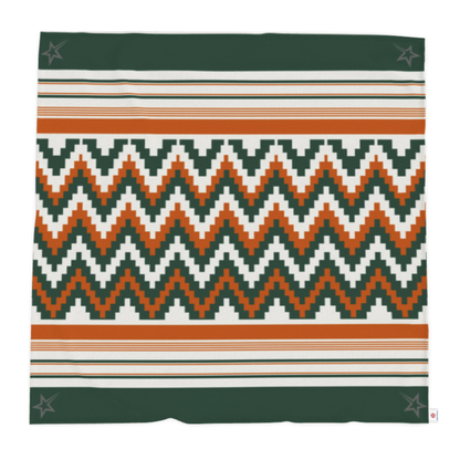 Throw Blanket, Retro Ski, Green and Orange, Shooting Stars, Double Sided