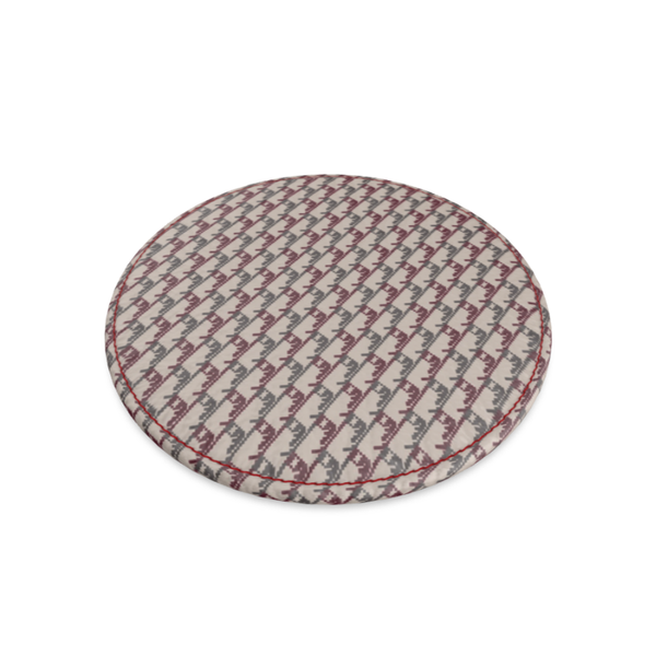 Après‑bar Coaster, Burgundy Leather, Ski Themed