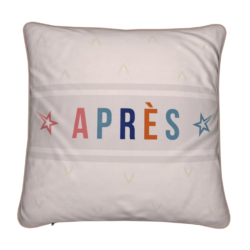 Après‑ski cushion, retro colours, soft velvet