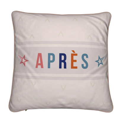 Après‑ski cushion, retro colours, soft velvet