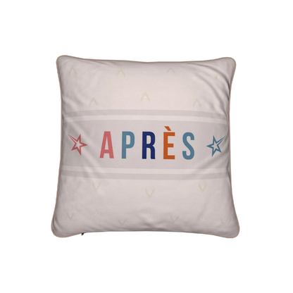 Après‑ski cushion, retro colours, soft velvet