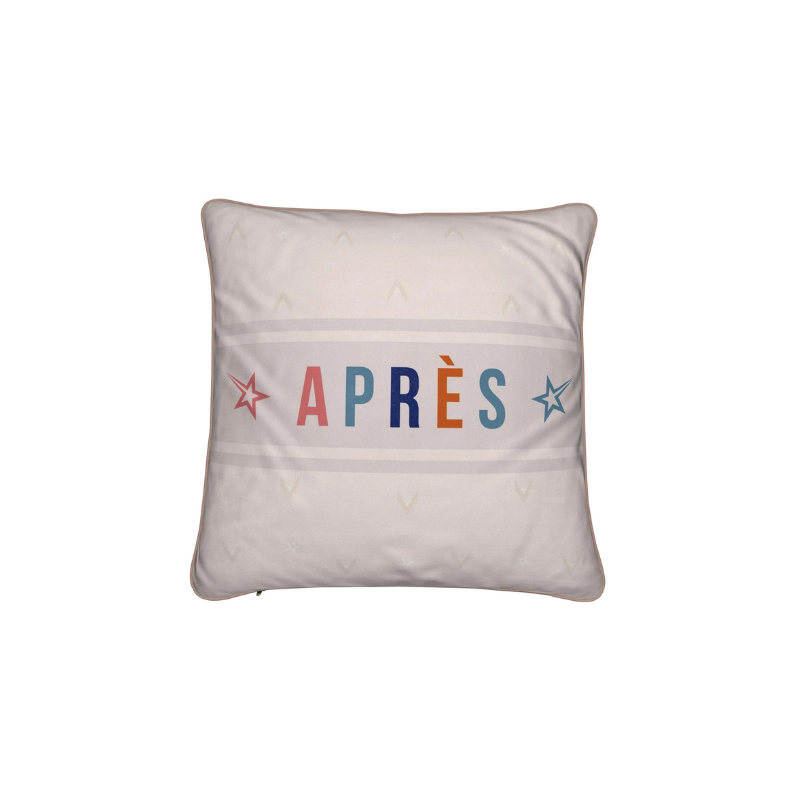 Après‑ski cushion, retro colours, soft velvet