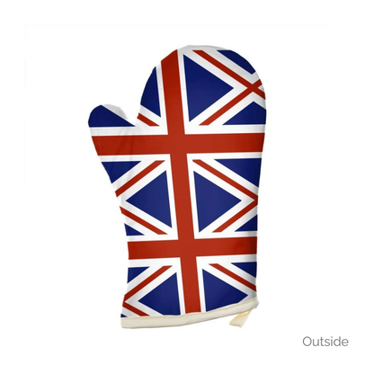 Ofenhandschuh für die Küche im Chalet-Stil mit britischem Thema 