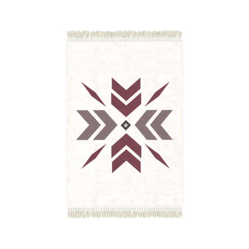 Après‑ski Décor Floor Rug - Burgundy Snowflake