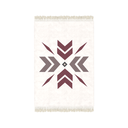 Après‑ski Décor Floor Rug - Burgundy Snowflake