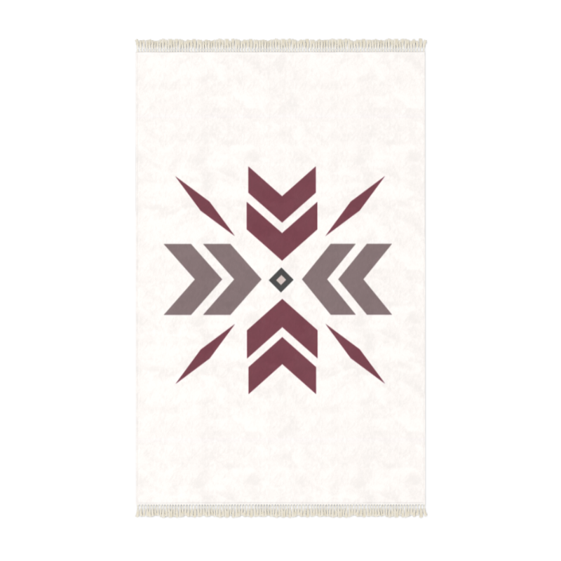 Après‑ski Décor Floor Rug - Burgundy Snowflake
