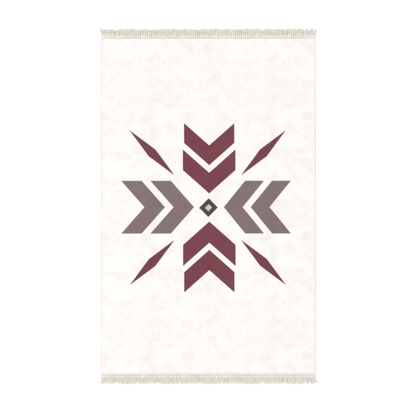 Après‑ski Décor Floor Rug - Burgundy Snowflake