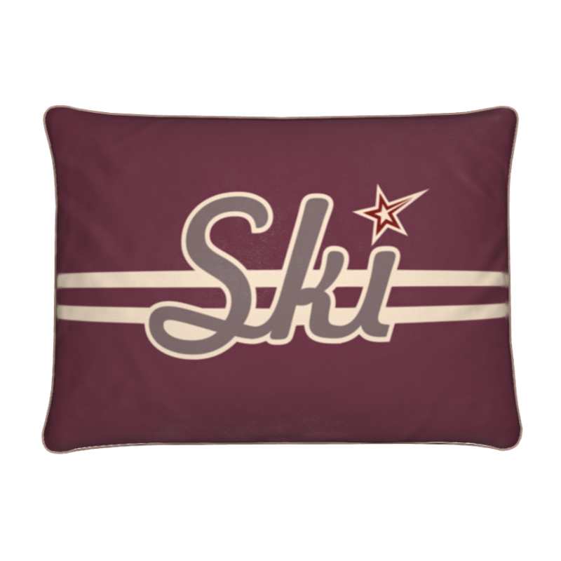 Ski Cushion, Burgundy, Soft Velvet