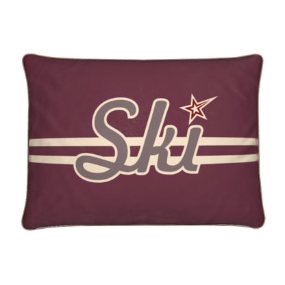Ski Cushion, Burgundy, Soft Velvet