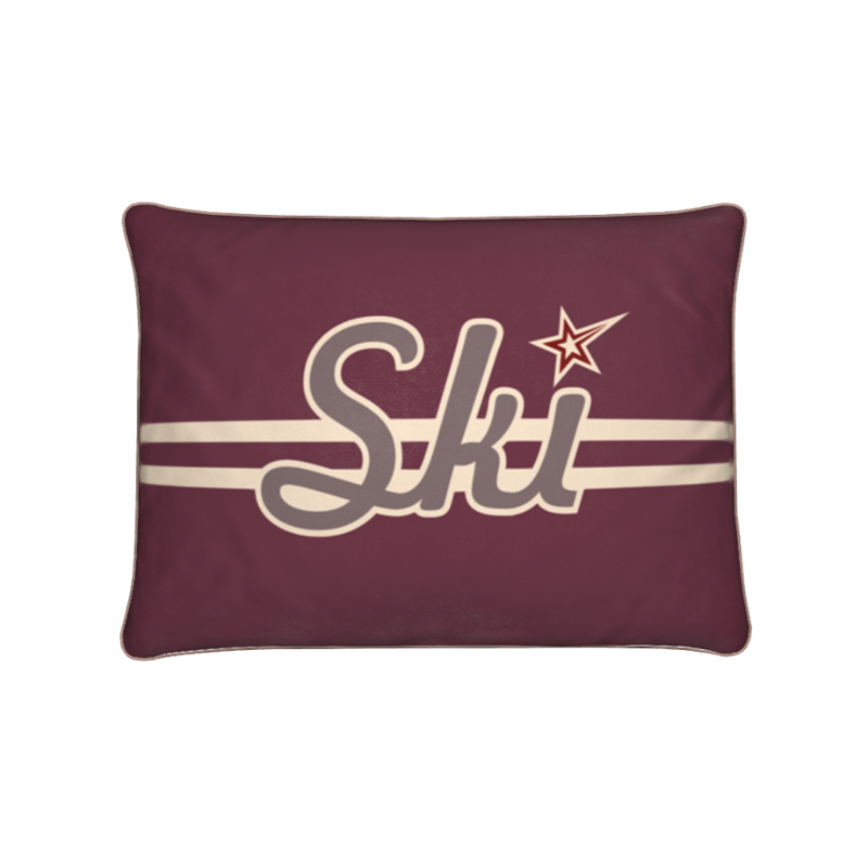 Ski Cushion, Burgundy, Soft Velvet