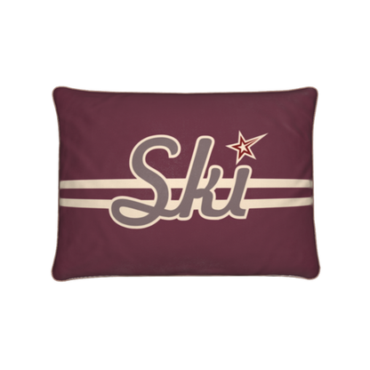 Ski Cushion, Burgundy, Soft Velvet