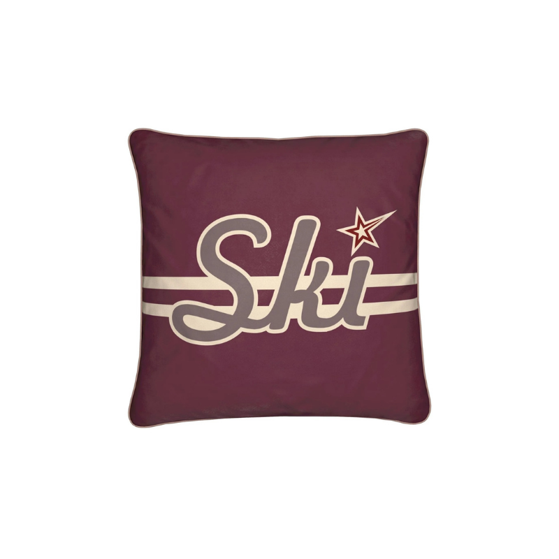 Ski Cushion, Burgundy, Soft Velvet