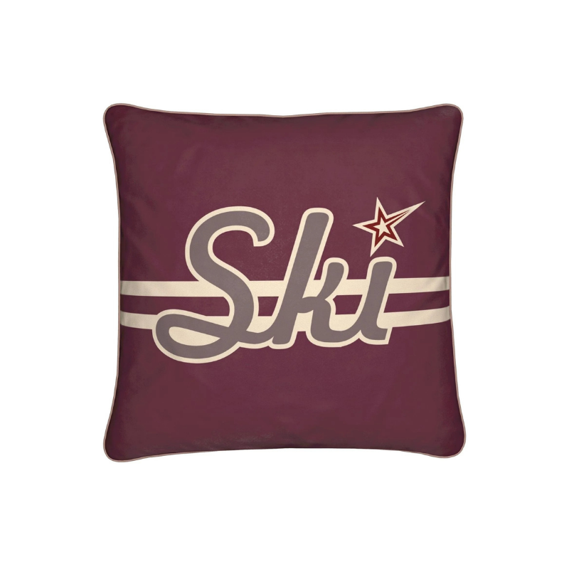 Ski Cushion, Burgundy, Soft Velvet
