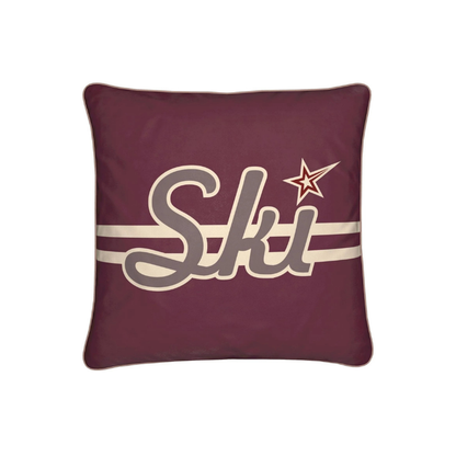 Ski Cushion, Burgundy, Soft Velvet