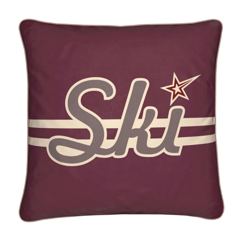 Ski Cushion, Burgundy, Soft Velvet