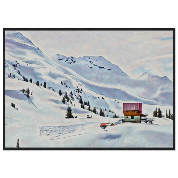Cabin on a Snowy Mountainside Artwork