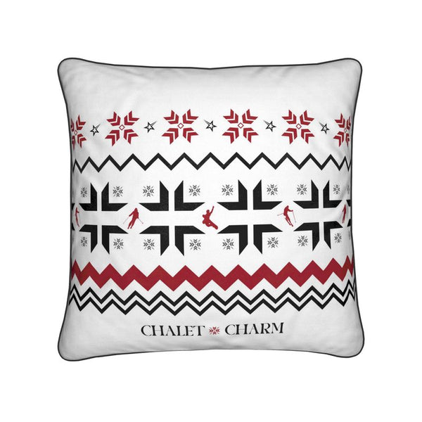 Chalet Charm Thredbo White Velvet Cushion