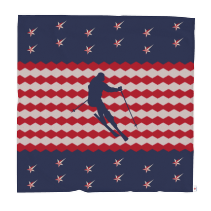 Throw blanket, Ski Themed, Red, White and Blue