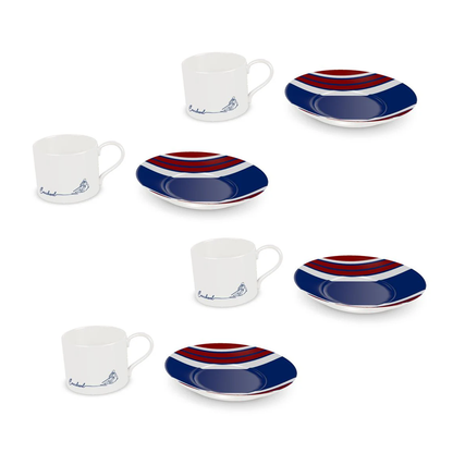 "Courchevel" Themed Fine Bone China Tea and Coffee Cup and Saucer