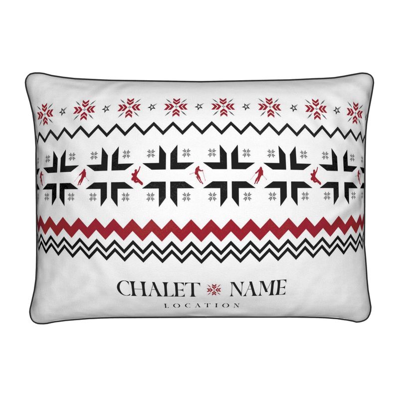 Customisable Ski Themed Velvet Cushion