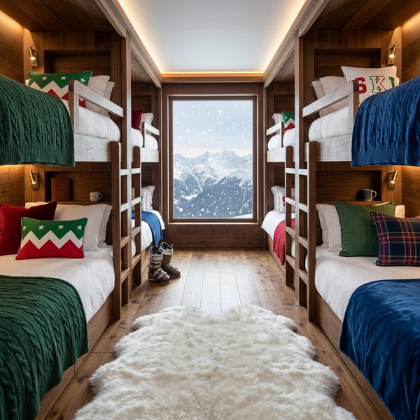 SKI Rot weiß Grün Italienisch Themen Chalet Kissen
