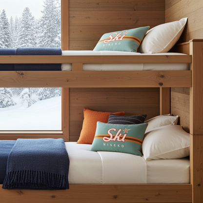 Japanese, Niseko Themed Soft Velvet Chalet Cushions Personalised