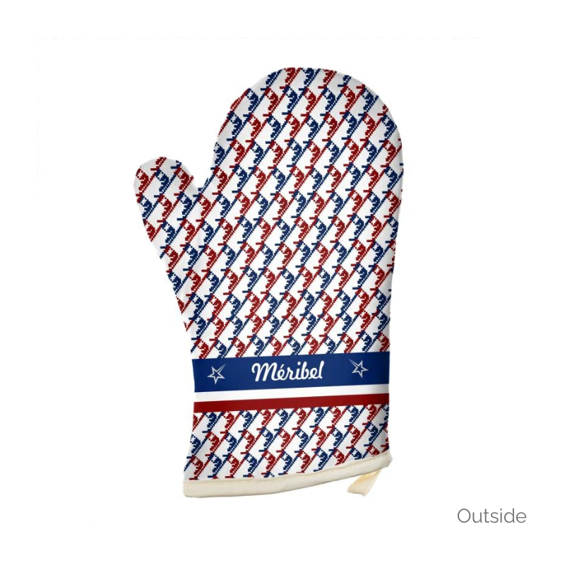 カスタマイズ可能な赤、白、青のオーブン グローブ/ミット、スキー ブーツ デザイン