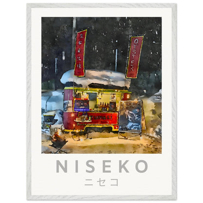Niseko Food Truck Selling Oysters Frame Artwork