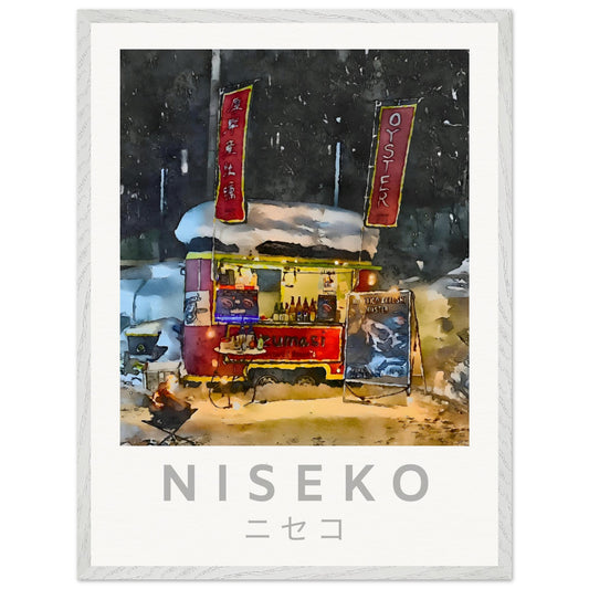 Niseko Food Truck Selling Oysters Frame Artwork