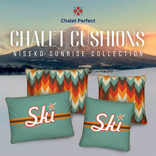 Japanese, Niseko Themed Soft Velvet Chalet Cushions