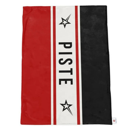 Throw Blanket, Ski Themed, Black and Orange, Retro, PISTE