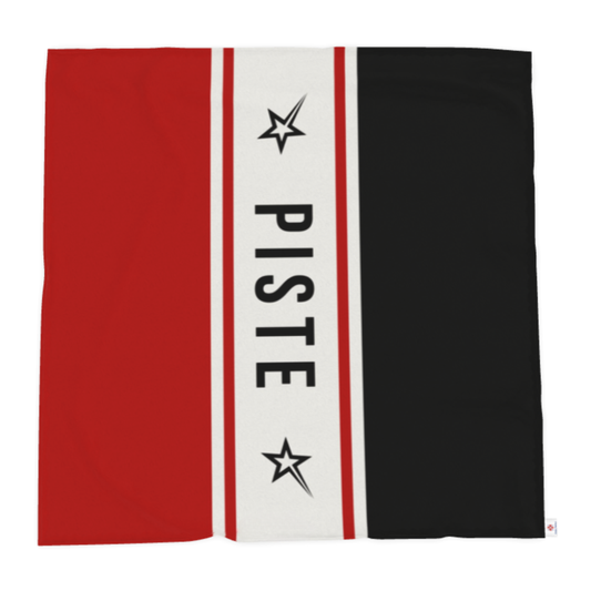 PISTE throw blanket, red and black