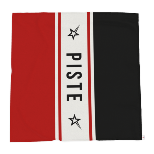 PISTE throw blanket, red and black
