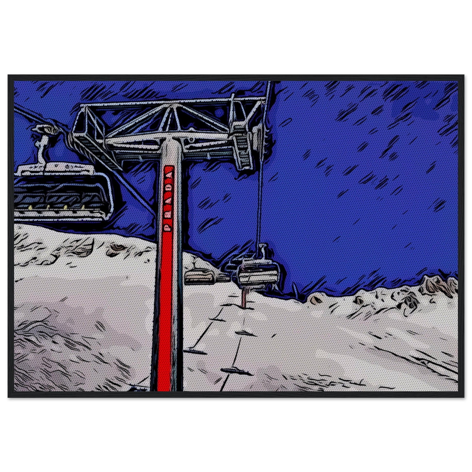 Prade Ski Lift St Moritz Travel Art