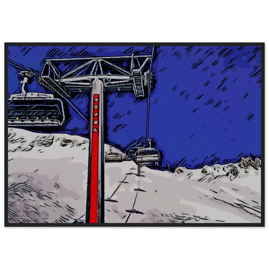 Prade Ski Lift St Moritz Travel Art