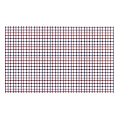 Rectangular red, white and blue checkered table-cloth laid out on a flat surface