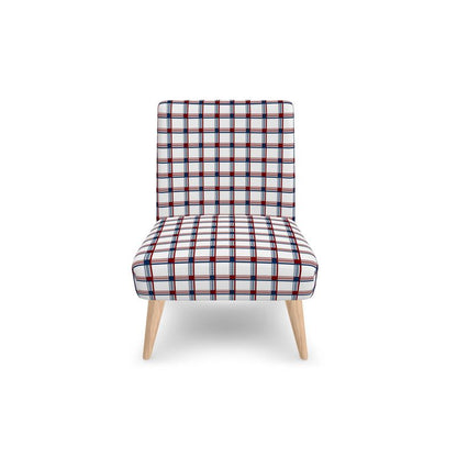 Occasional Chair, Red, Whtie and Blue Chequered