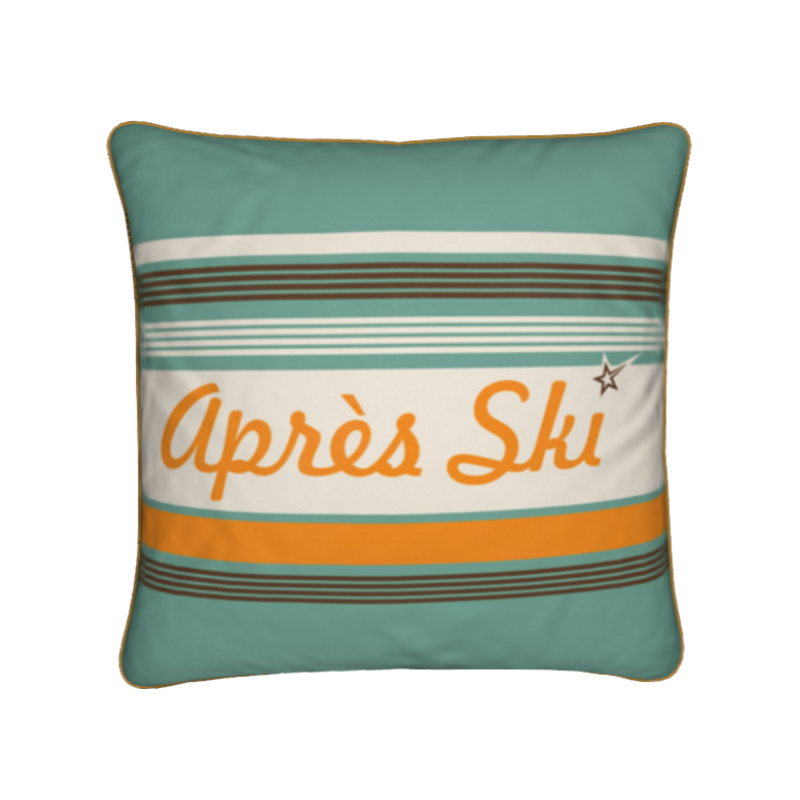 Retro Après Ski Green, Velvet Cushion